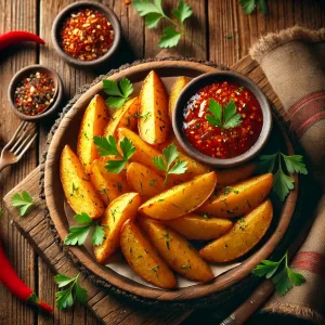 Potato Wedges with Sweet Chilli Sauce