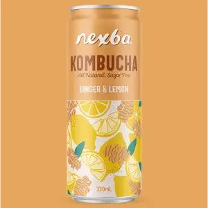 Nexba Kombucha Can Ginger Lemon - Sugar Free